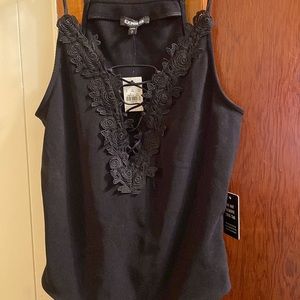 NWT Express Lace-Up Crochet Ribbed Thong Bodysuit - Size M